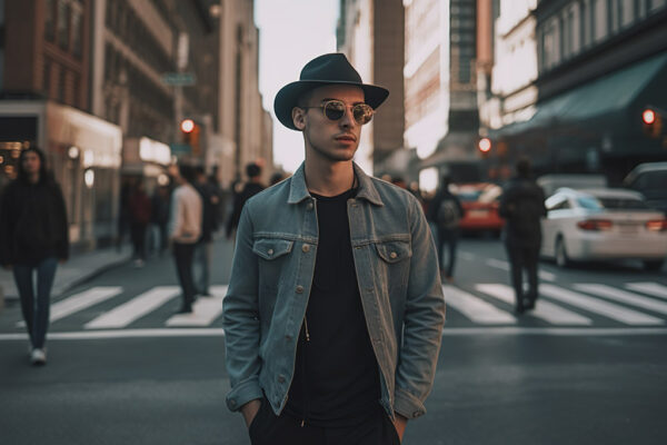 casually dressed young men projecting his individuality