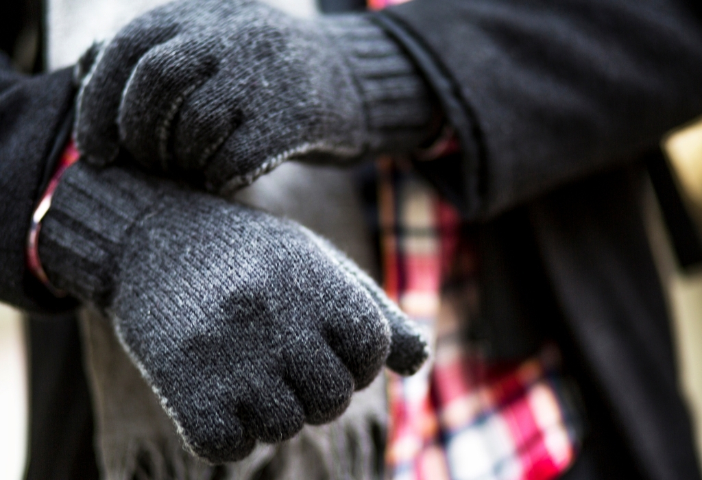 Leather gloves and winter accessories