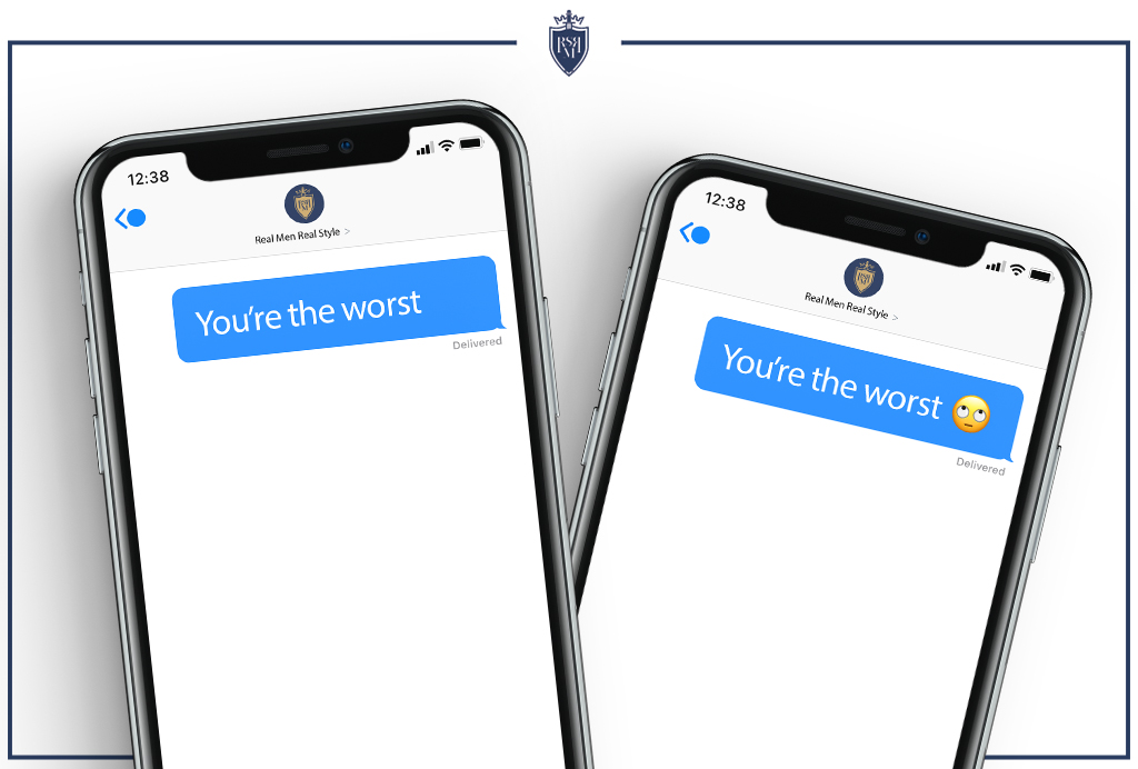 iphone screen showing messages with and without emojis