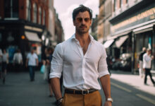 guy with shirt rolled sleeves