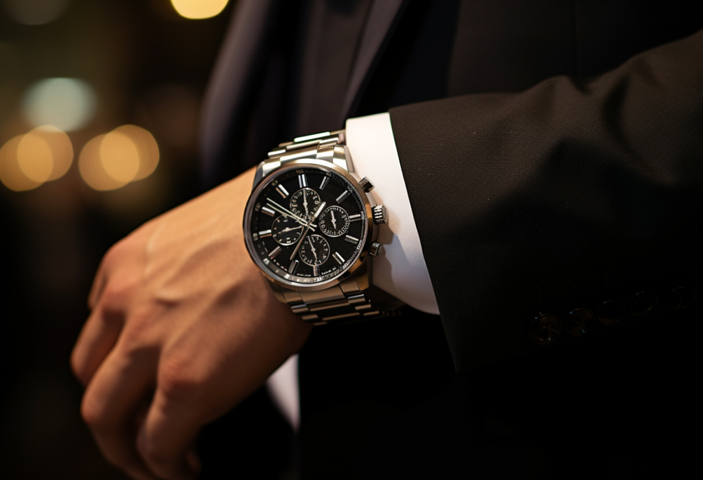 watch with metal bracelet