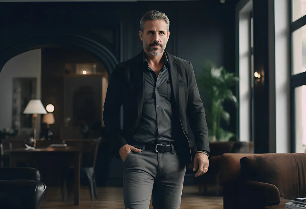 man wearing all black outfit