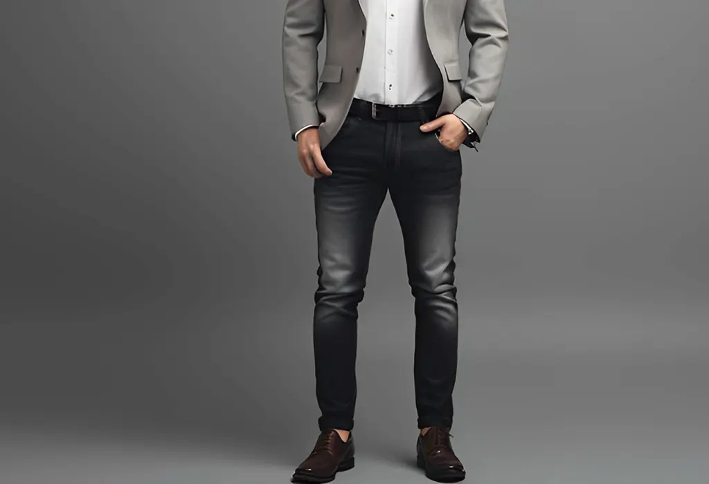 man wearing perfectly fitted jeans