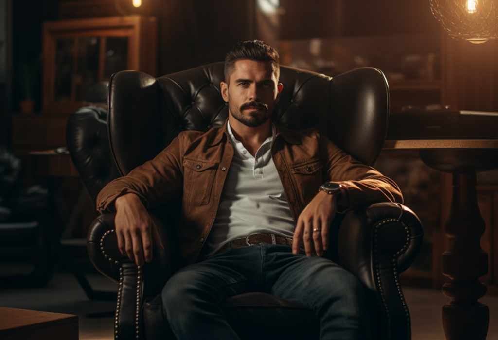 man sitting with Legs Out Front & Knees Spread