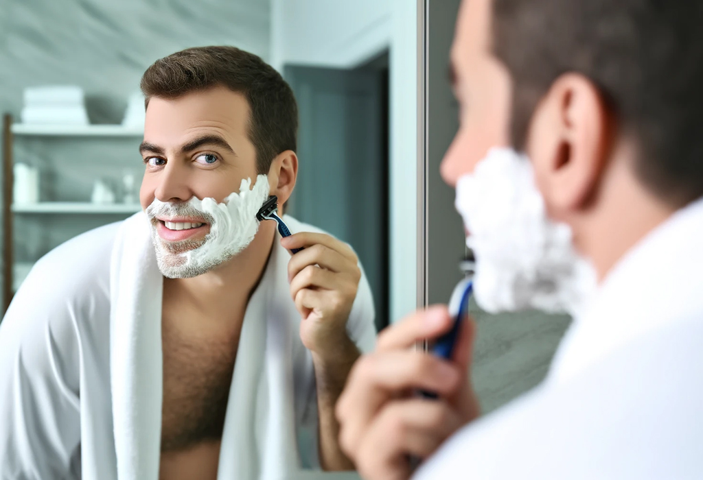 man shaving