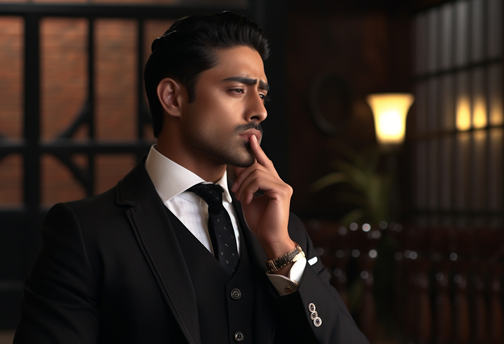 man in a black suit