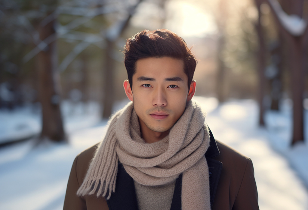 man wearing scarf