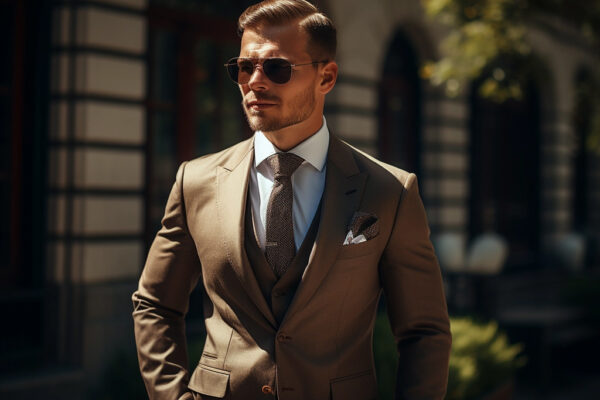 man in brown suit