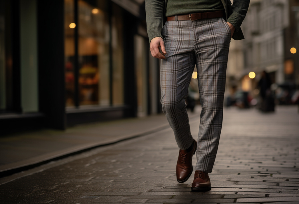 grey trousers