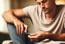 man cutting nails