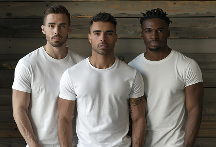 men wearing white t-shirts