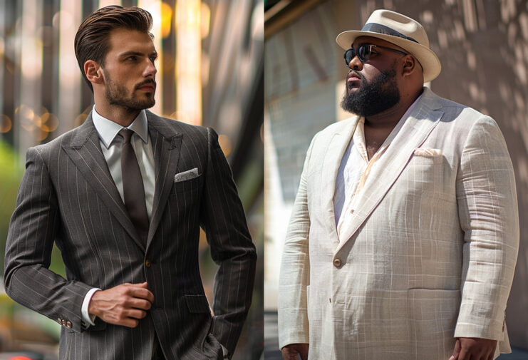 2 men in structured and unstructured suits