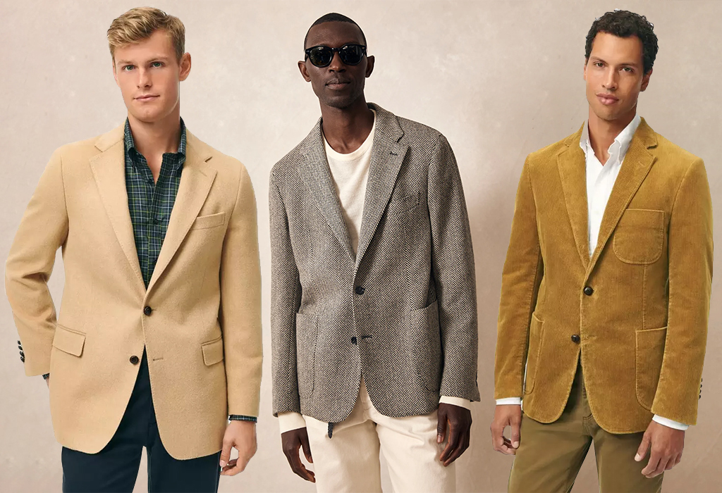 three men wearing casual blazers