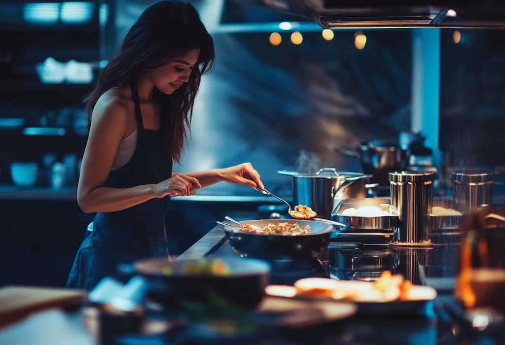 woman cooking