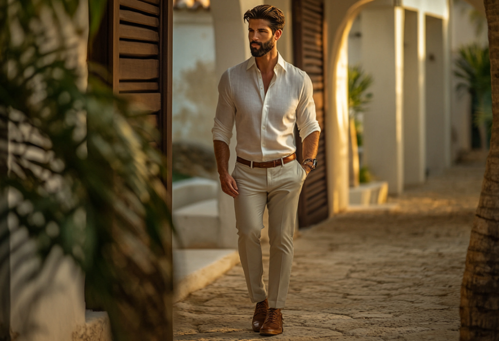 well dressed man with long torso and short legs walking