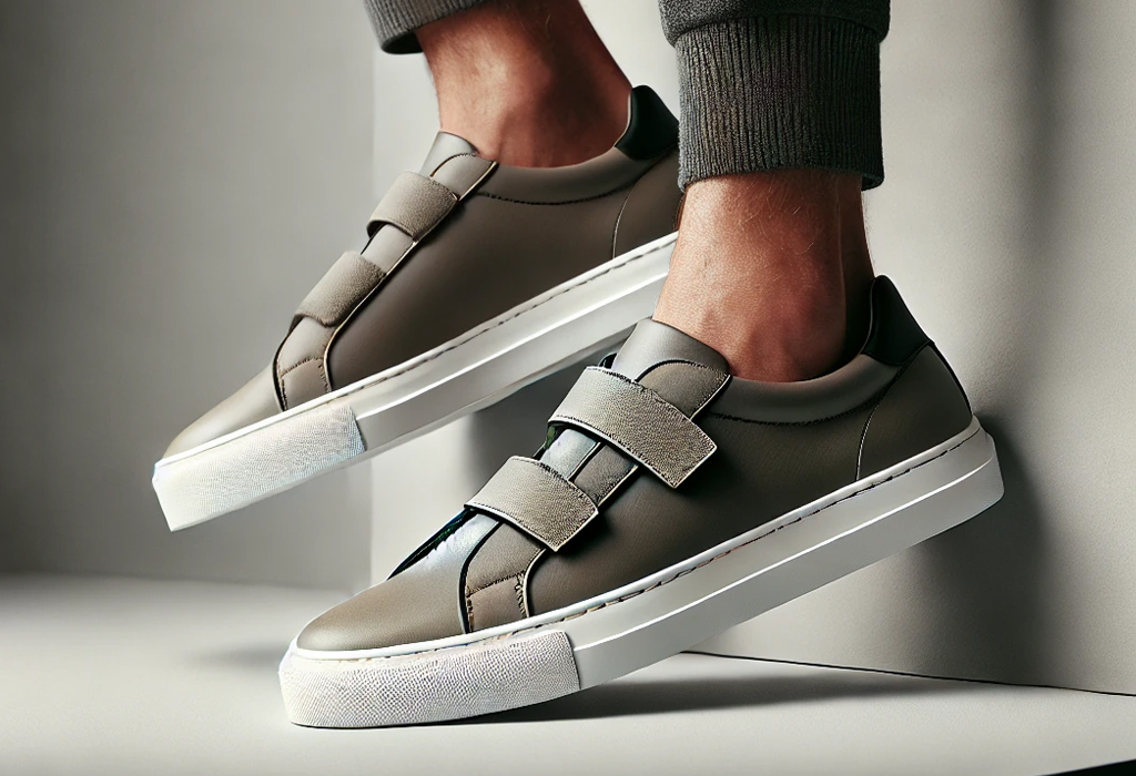 sleek, modern velcro shoes featuring a streamlined design with minimalistic detailing for a contemporary and versatile look