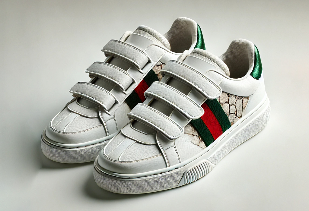 Gucci velcro shoes featuring luxurious leather, signature branding, and a modern design that blends high fashion with functional ease