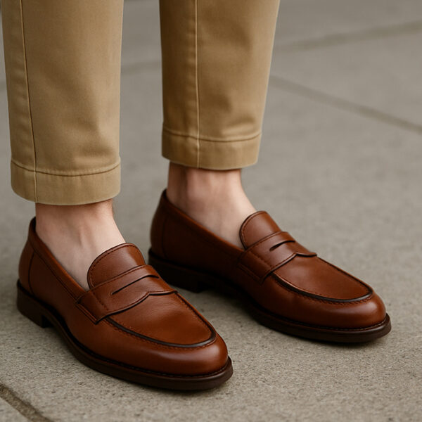 brown loafers