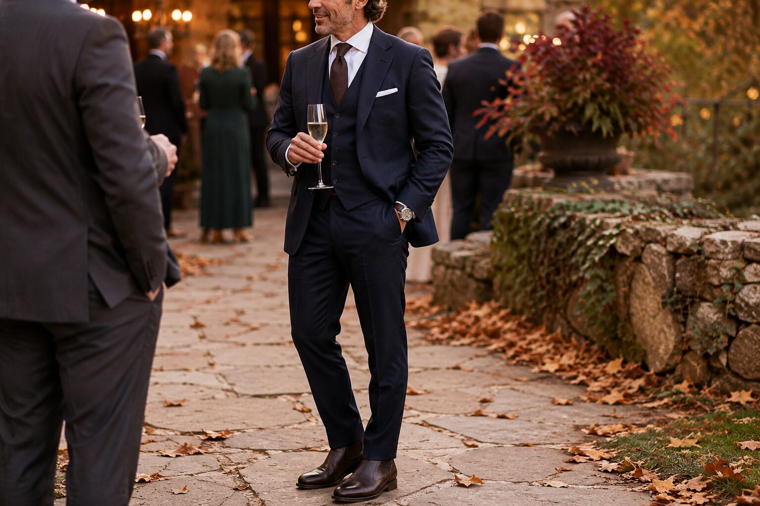 chelsea boots with suit at wedding