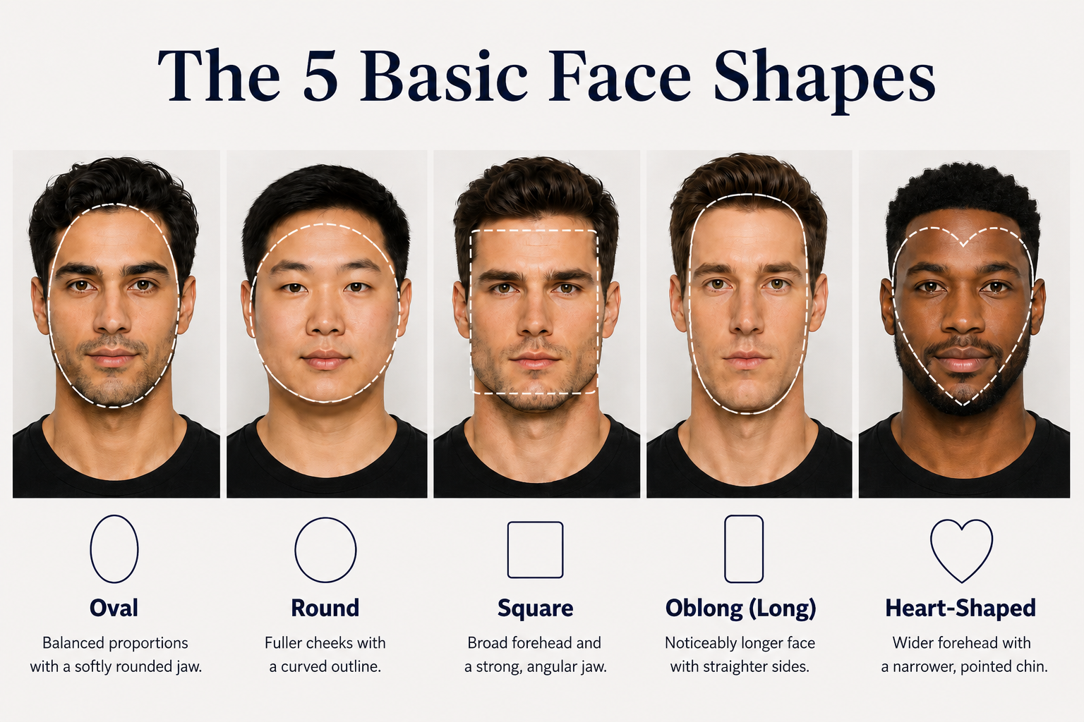 basic face shapes infographic